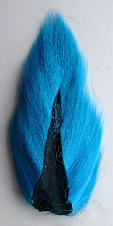 Bucktail dyed a very bright blue