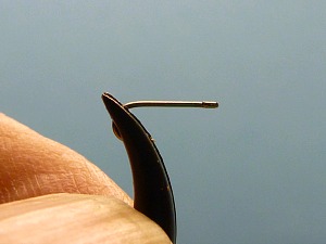 Hook held in clamps