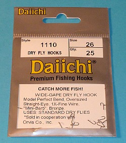 Package of Daiichi 1110 hooks, size 26