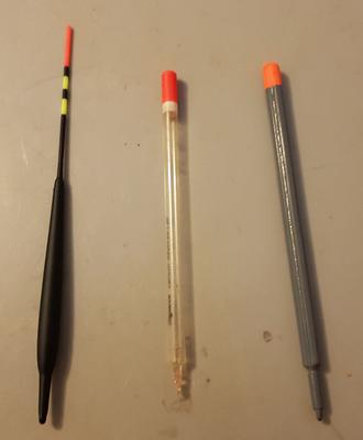 Still Water Floats - Drennan Glowtip (left), straight wagglers (right)