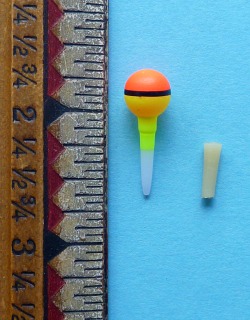 3/8' Nakazima Ball Float alongside ruler for scale