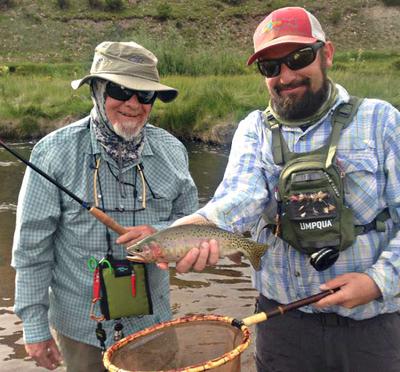 Bobby Fellows with Vern's big trout