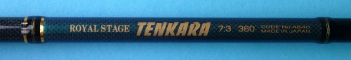 Royal Stage Tenkara 7:3 360 written on side of rod