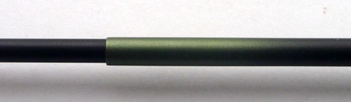 Tenkara Gen section end. Green paint fading to black.