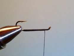Thread wrapped to bend and back to eye.
