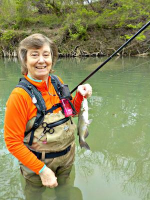 I caught this channel cat by the submerged rock in the background.