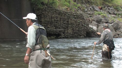 Dr. Ishigaki and TenkaraBum fishing.