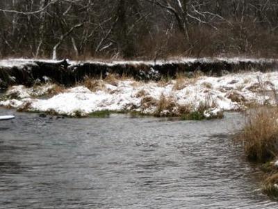 The main channel diverges, then convergers into a deep pool