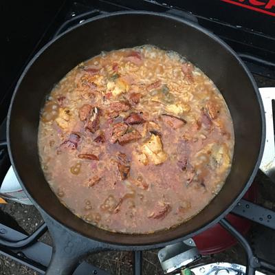 Sausage and Trout Jambalaya, aka what to do with stockers