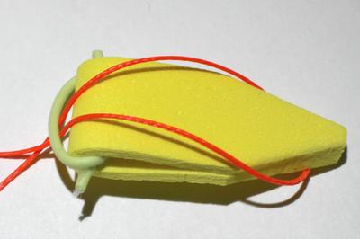 Orange Line Shows How Tippet Would Attach