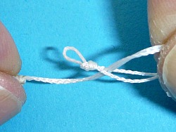 Loop in end of tenkara line, folded back on itself.