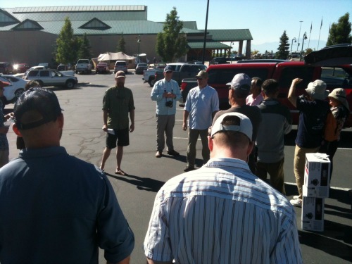 Meeting in Cabela's parking lot on first morning