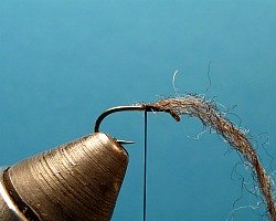 One ply of 2-ply yarn tied in