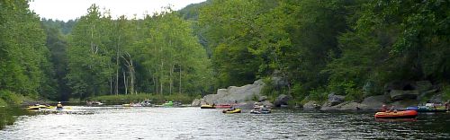 Rubber rafts on the Farmington