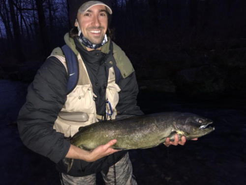Sean W holding Chinook Salmon