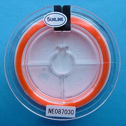 Back of Sunline line spool showing bright orange color