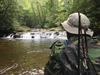 The perspective is a little skewed, but I'm actually sitting in the stream, trying to stay inconspicuous