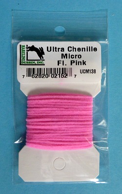 Card of Hareline Ultra Chenille Micro Fl. Pink